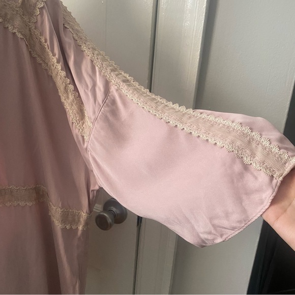 Logo Lavish Lori Goldstein short sleeve kimono wrap open cardigan mauve lace - Picture 11 of 15